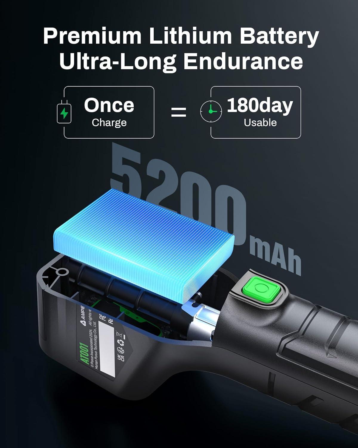 AMPBANK AT001 Portable Tire Air , Car-mounted Automatic Air Pump With Tire Pressure Gauge, 150PSI With LED Suitable For Cars, Motorcycles, SUVs, Bicycles, Balls, Etc.