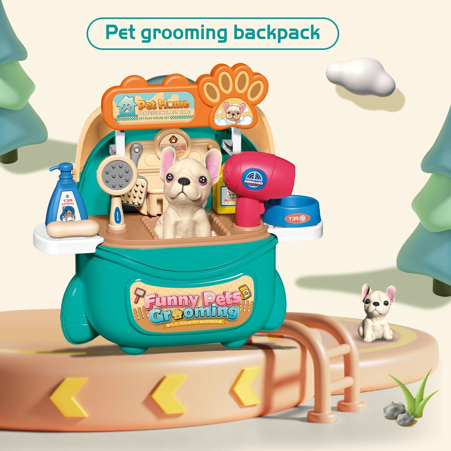2025 Pet Care Play Set Doctor Kit For Kids, 16 Pcs Doctor Pretend Play Vet Dog Grooming Toys Puppy Dog Carrier Feeding Dog Backpack Gifts.Logistics Is Randomly Sent By UPS,USPS,FEDEX.