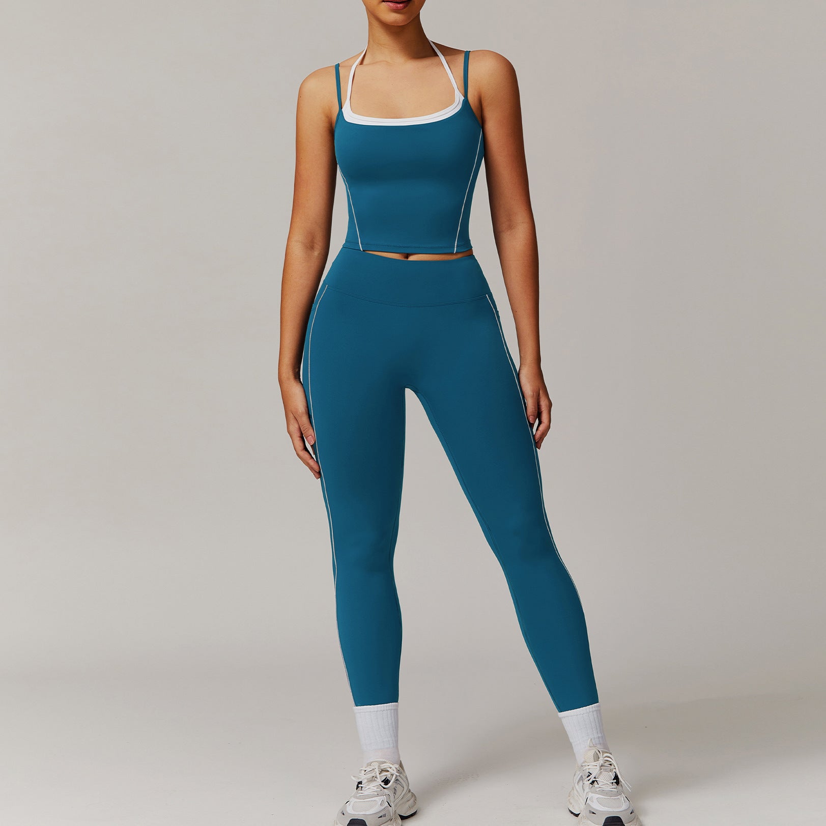 Elastic Fake Two-piece High-grade Women's Sports Running Fitness Clothes