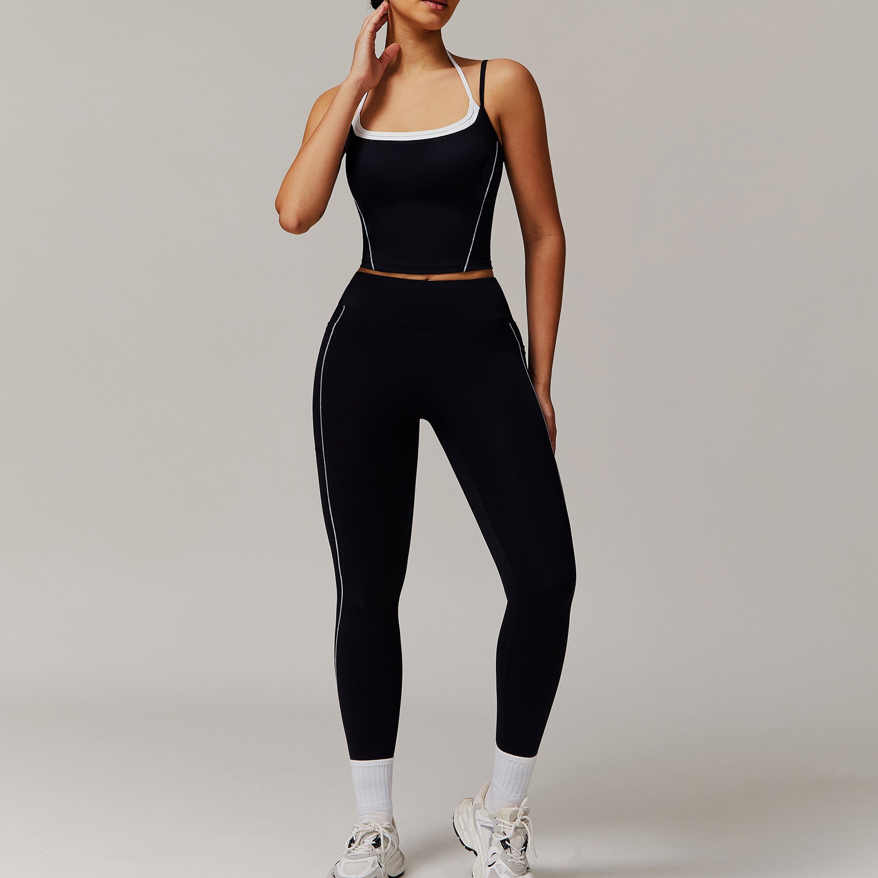 Elastic Fake Two-piece High-grade Women's Sports Running Fitness Clothes