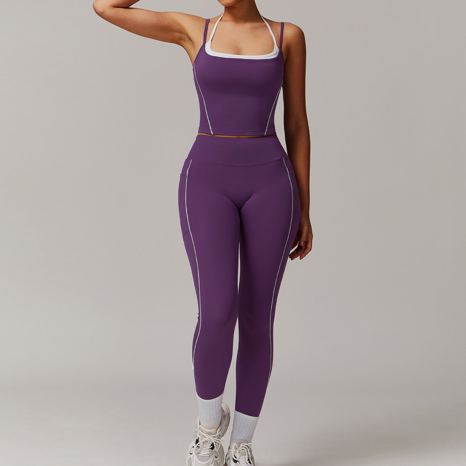 Elastic Fake Two-piece High-grade Women's Sports Running Fitness Clothes