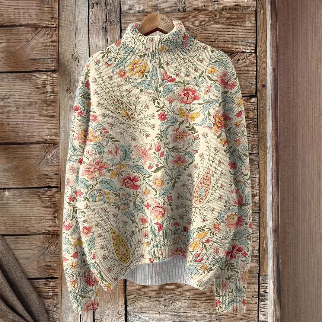 Women's New Floral Print Pullover Sweater