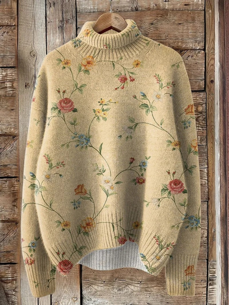 Women's New Floral Print Pullover Sweater