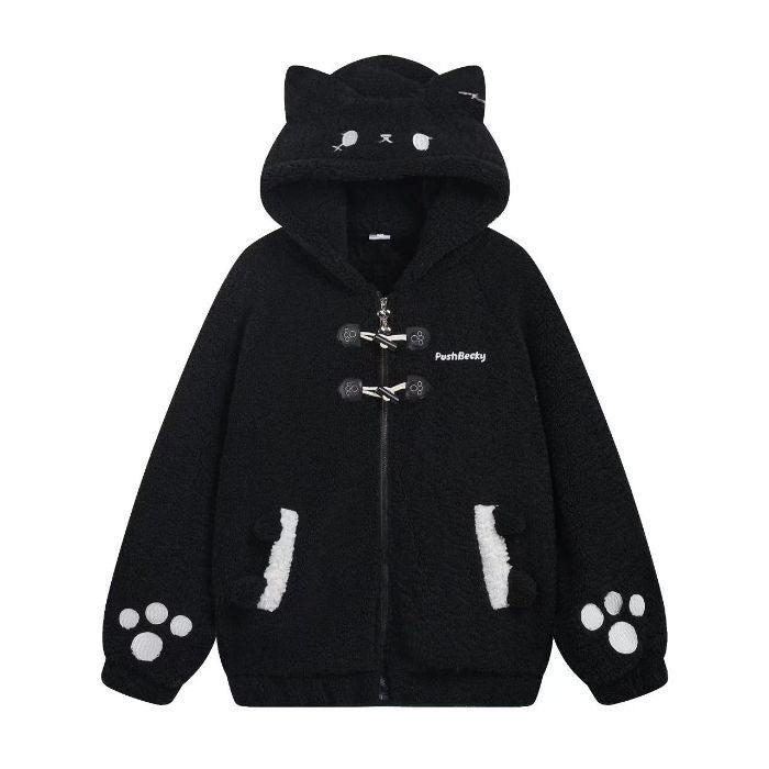Cute Rabbit Hand Claw Big Ears Lamb Wool Coat