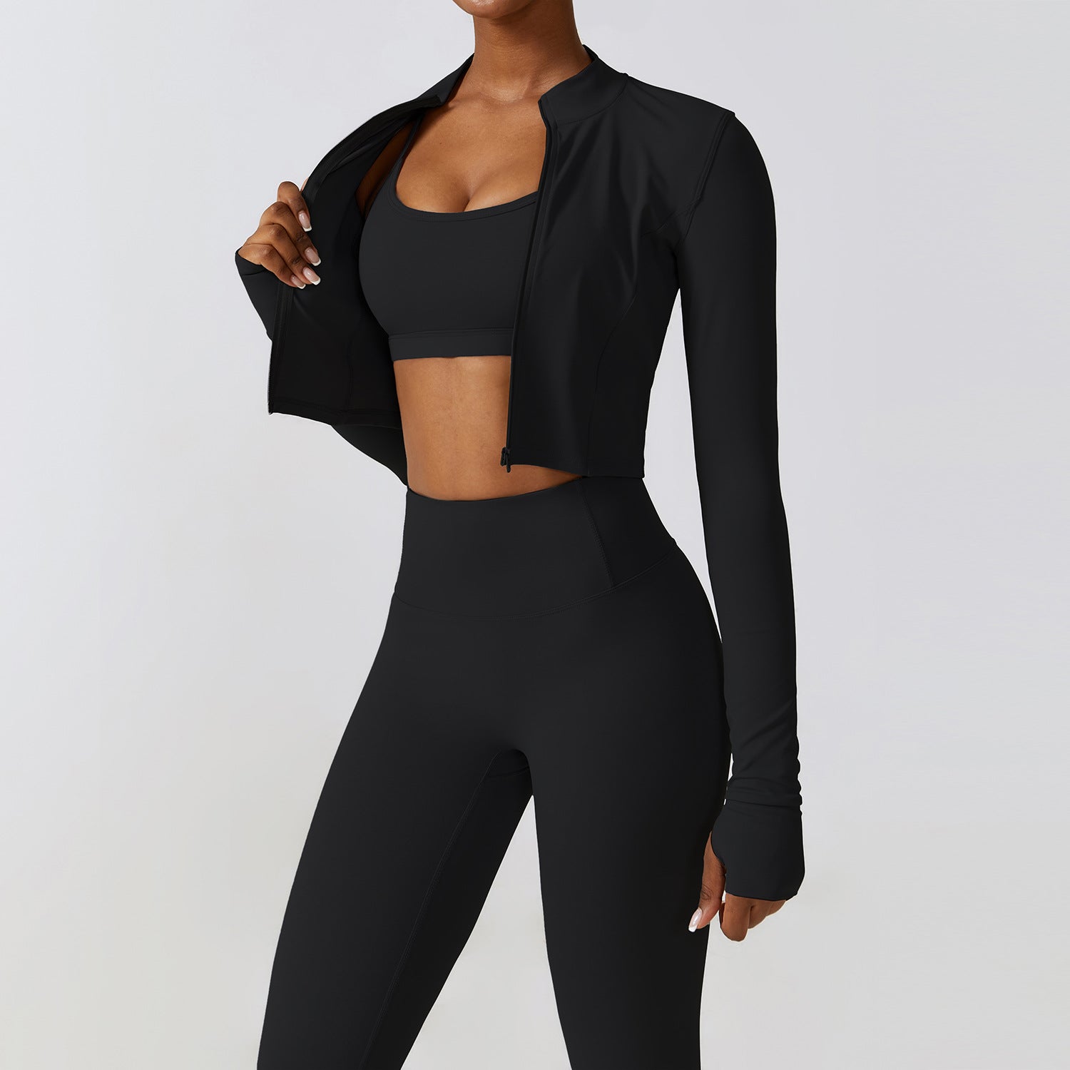 Nude Feel Quick-drying Sports Thin Fitness Clothes Three-piece Suit